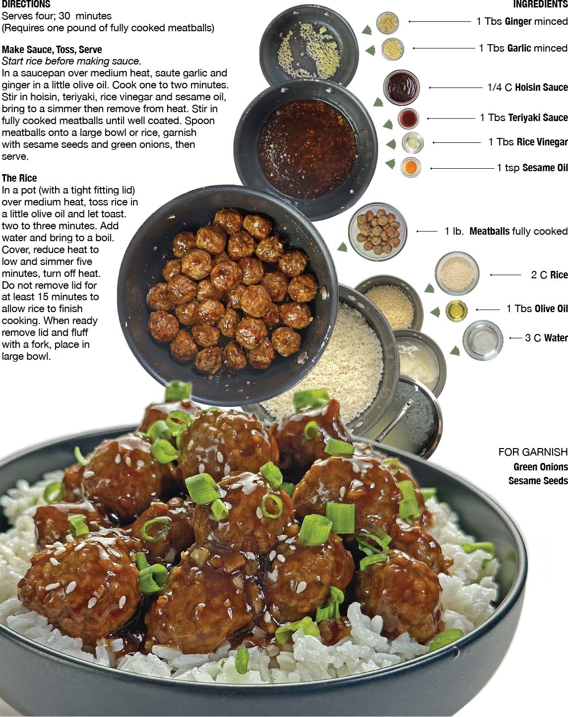 Homemade “Chinese take-out sauce” for Meatballs over Rice